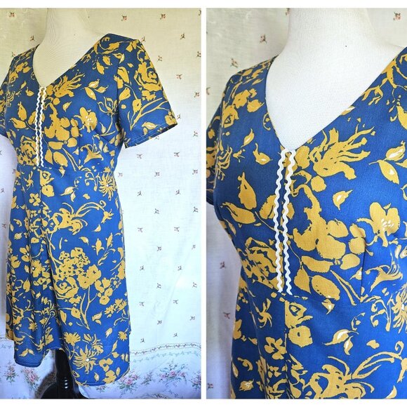 Size L Short Sleeve Knee Length Dress Cotton NWT - Picture 1 of 7